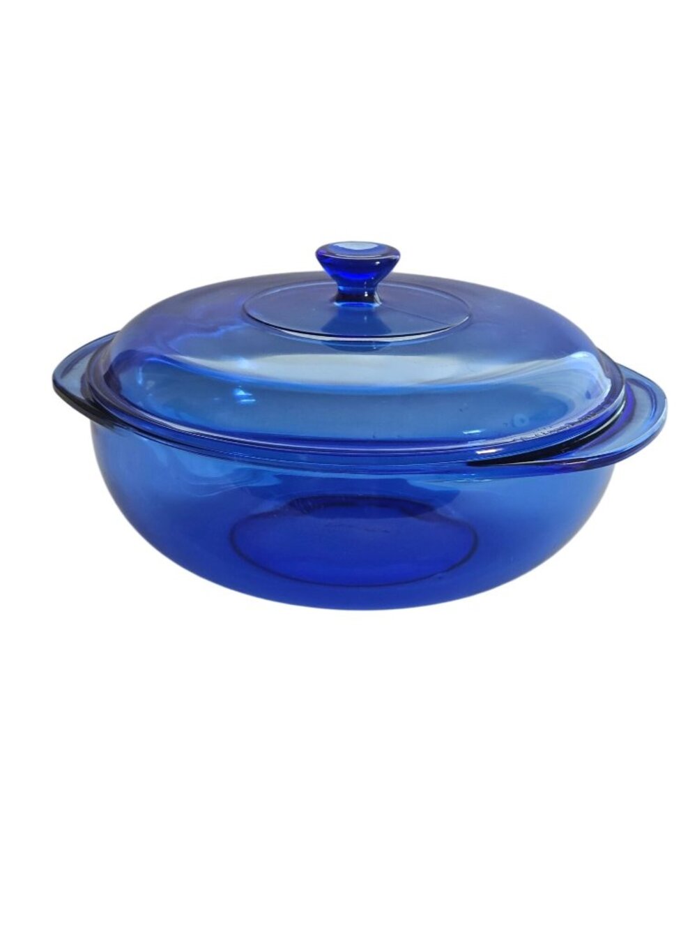 Pyrex Vision Cobalt Casserole Dish & Lid 2qt Corning Ware 624C vtg oven to table